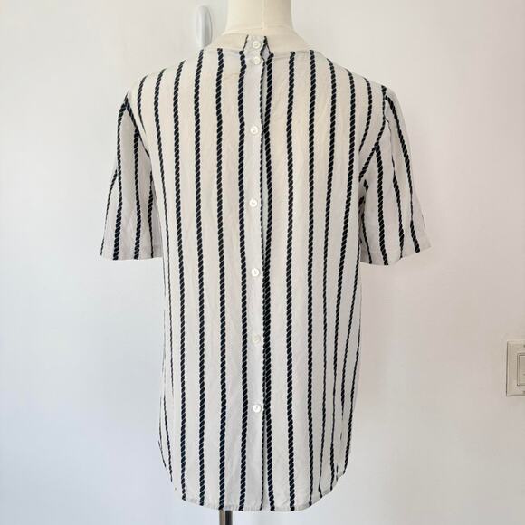 SILK STRIPED THEORY TOP - Picture 3 of 6
